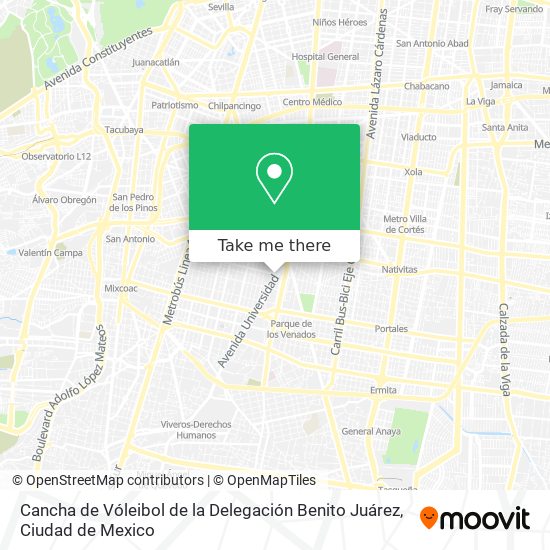 Cancha de  Vóleibol de la Delegación Benito Juárez map