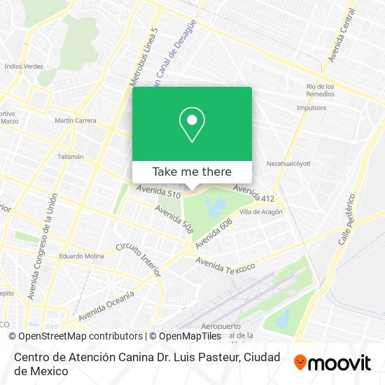 Mapa de Centro de Atención Canina Dr. Luis Pasteur