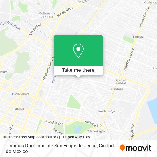 Mapa de Tianguis Dominical de San Felipe de Jesús