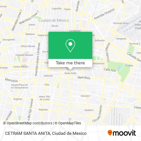 Mapa de CETRAM SANTA ANITA