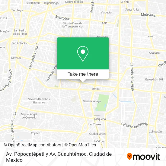 Av. Popocatépetl y Av. Cuauhtémoc map