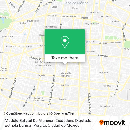 Modulo Estatal De Atencion Ciudadana Diputada Esthela Damian Peralta map