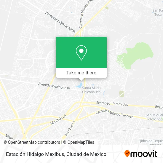 Estación Hidalgo Mexibus map