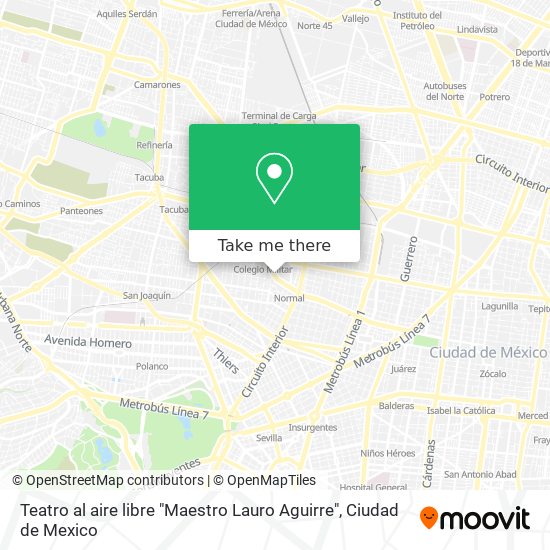 Mapa de Teatro al aire libre "Maestro Lauro Aguirre"