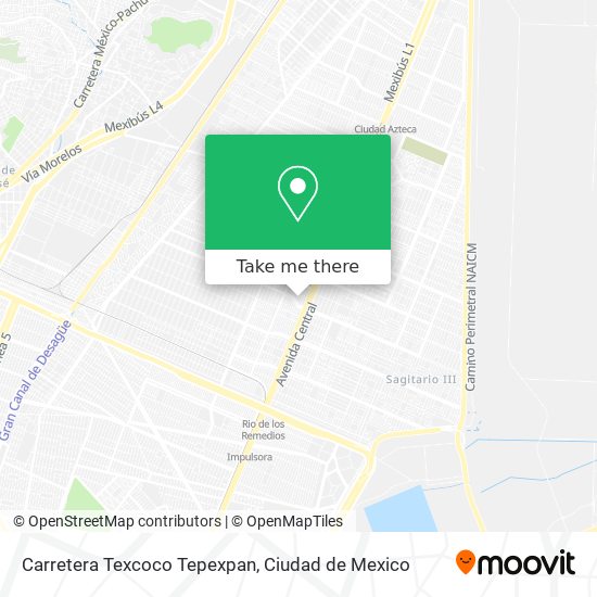 Mapa de Carretera Texcoco Tepexpan