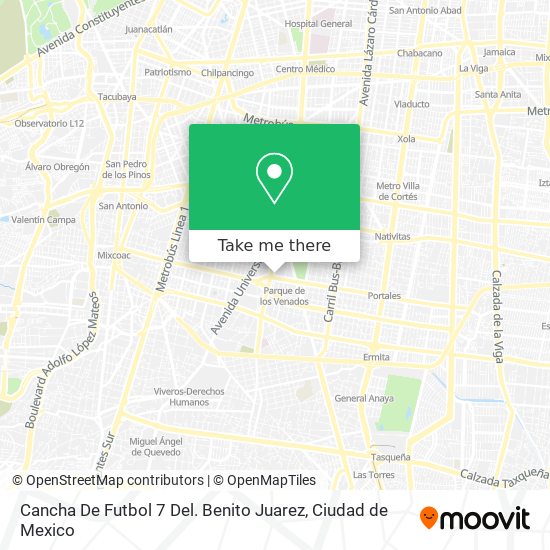 Mapa de Cancha De Futbol 7 Del. Benito Juarez