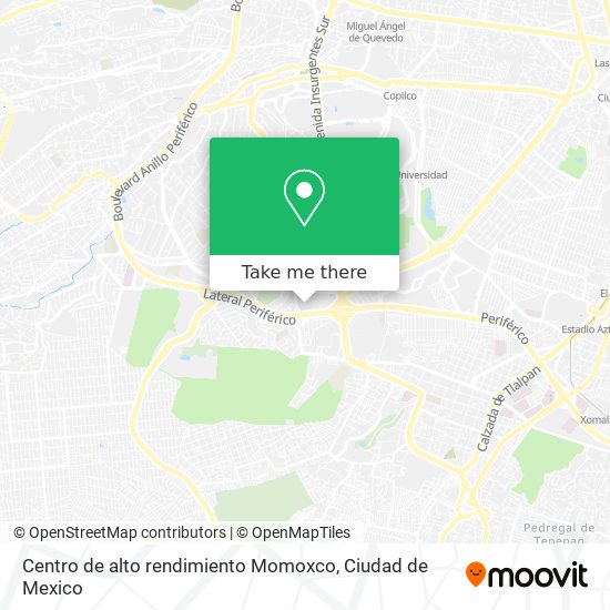 Mapa de Centro de alto rendimiento Momoxco