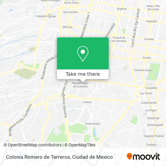 Colonia Romero de Terreros map