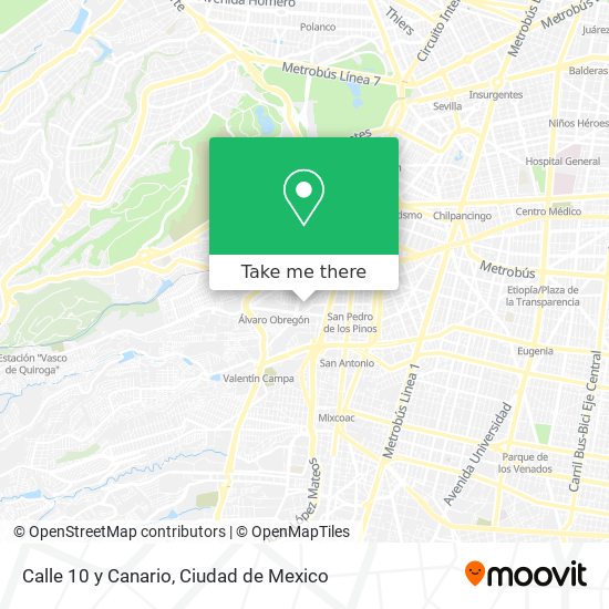 Calle 10 y Canario map