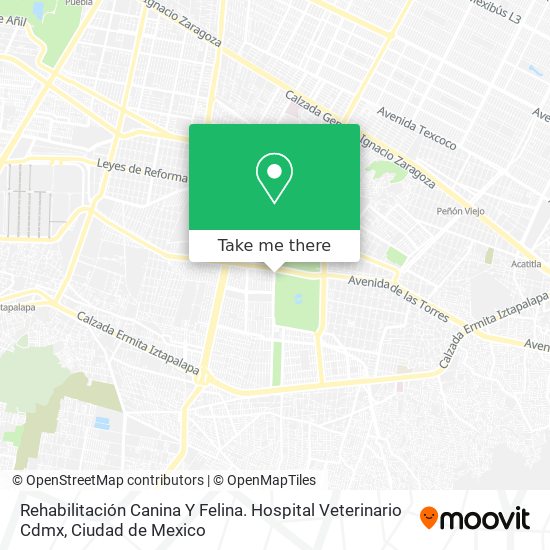 Mapa de Rehabilitación Canina Y Felina. Hospital Veterinario Cdmx