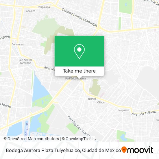 Bodega Aurrera Plaza Tulyehualco map