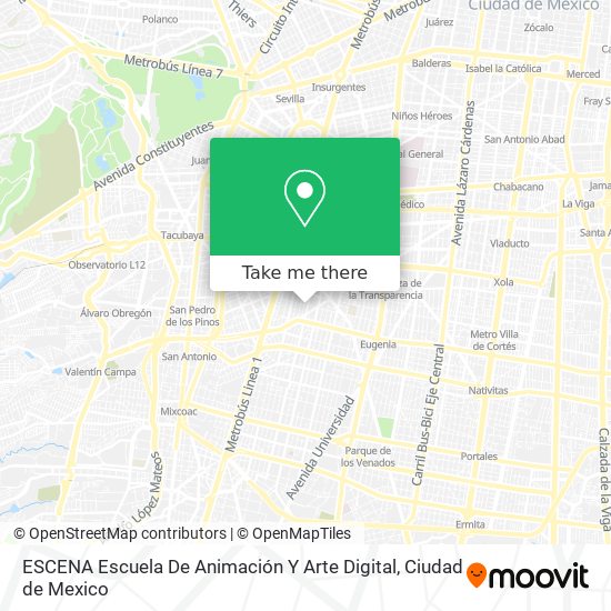 Mapa de ESCENA Escuela De Animación Y Arte Digital