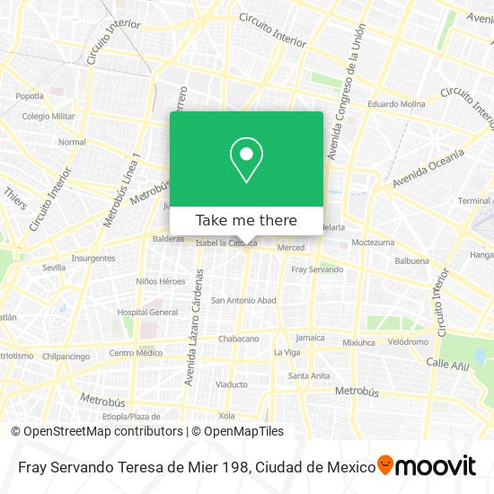 Fray Servando Teresa de Mier 198 map