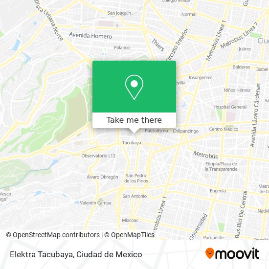 Elektra Tacubaya map