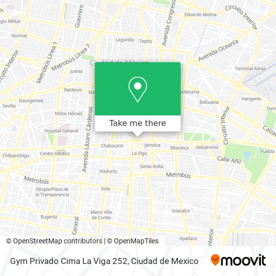 Mapa de Gym Privado Cima La Viga 252