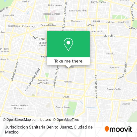 Jurisdiccion Sanitaria Benito Juarez map