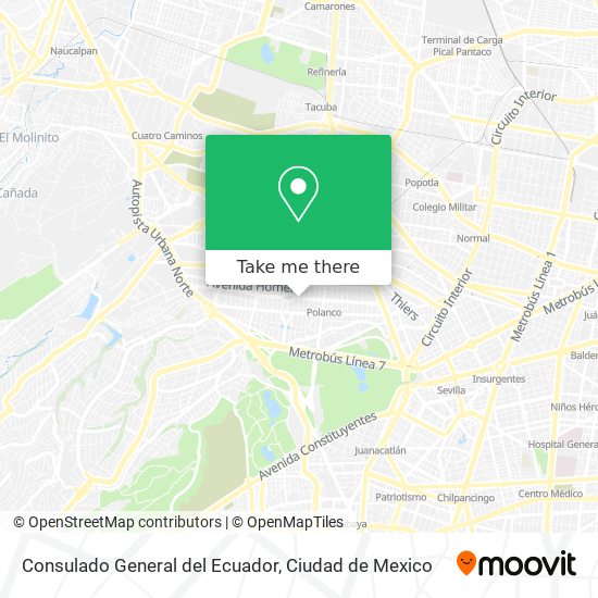 Consulado General del Ecuador map