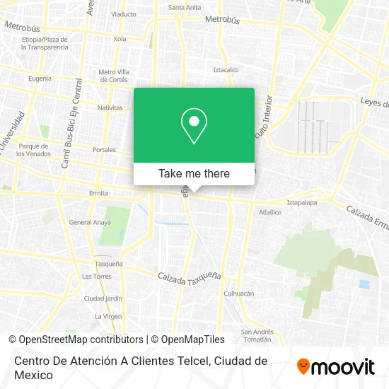 Mapa de Centro De Atención A Clientes Telcel