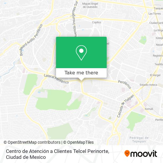 Centro de Atención a Clientes Telcel Perinorte map