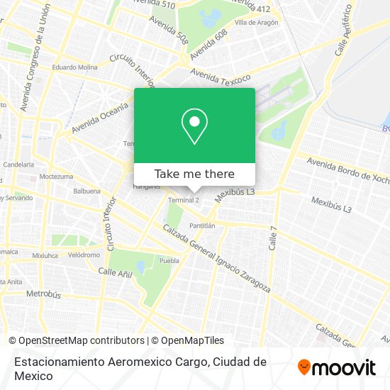 Estacionamiento Aeromexico Cargo map