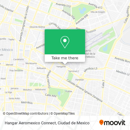 Hangar Aeromexico Connect map