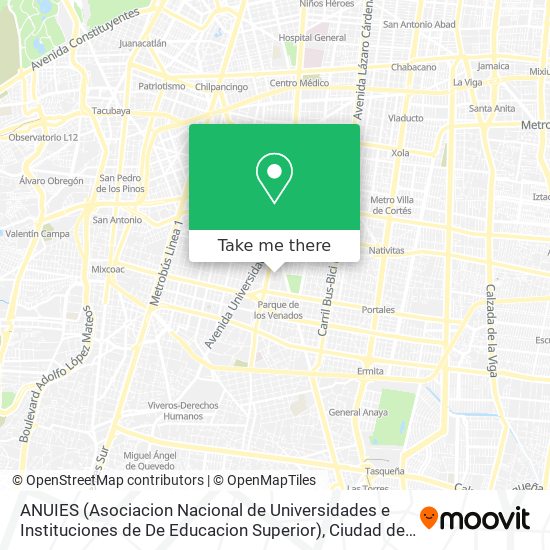 ANUIES (Asociacion Nacional de Universidades e Instituciones de De Educacion Superior) map