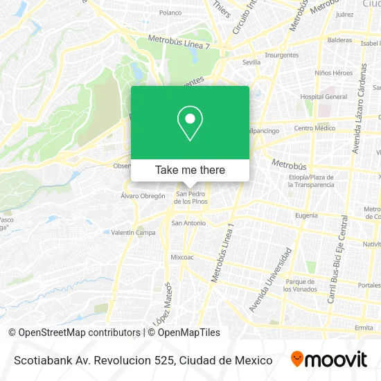 Mapa de Scotiabank Av. Revolucion 525