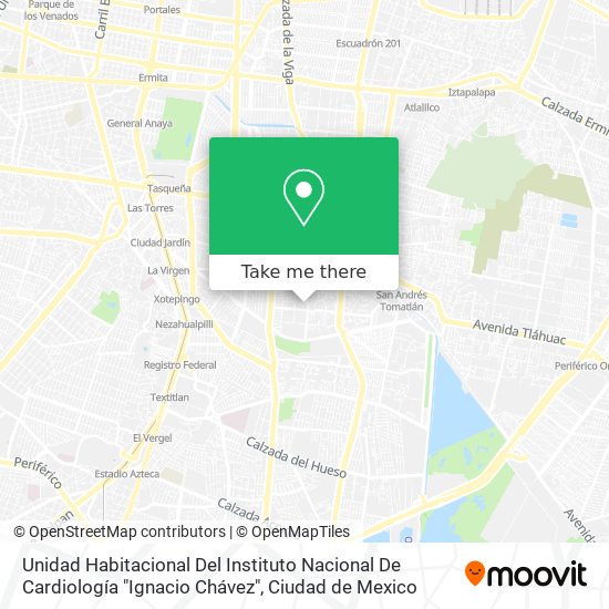 Unidad Habitacional Del Instituto Nacional De Cardiología "Ignacio Chávez" map