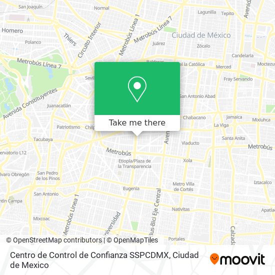 Mapa de Centro de Control de Confianza SSPCDMX