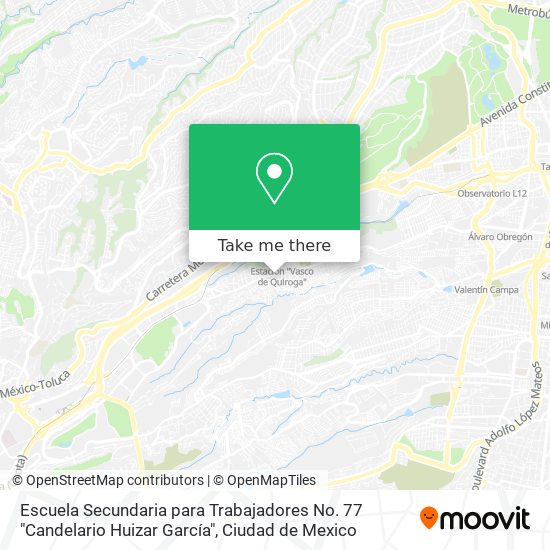 Mapa de Escuela Secundaria para Trabajadores No. 77 "Candelario Huizar García"