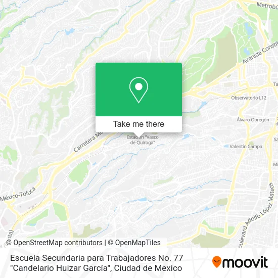 Escuela Secundaria para Trabajadores No. 77 "Candelario Huizar García" map