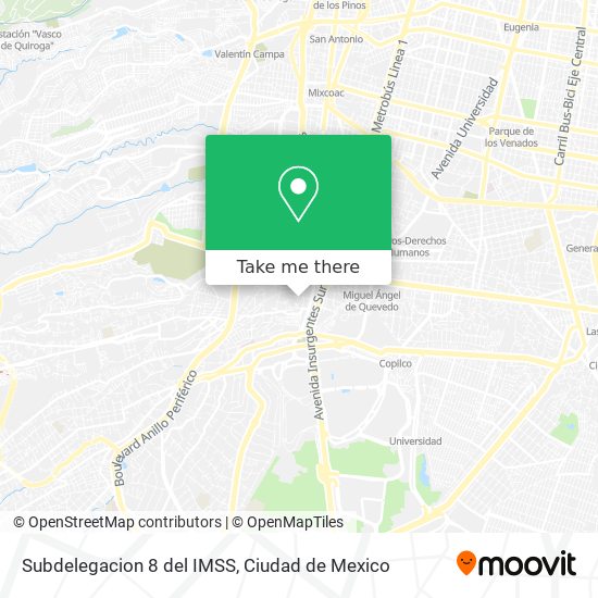 Subdelegacion 8 del IMSS map