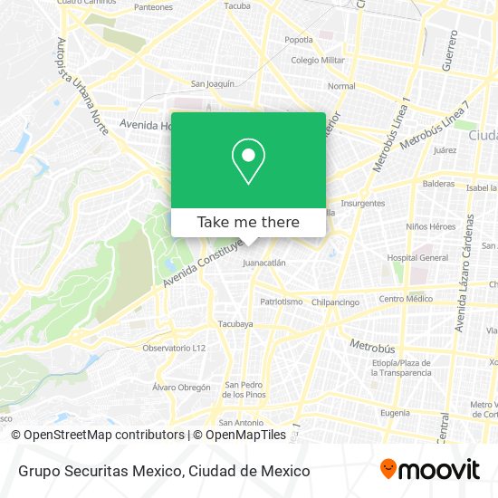 Mapa de Grupo Securitas Mexico