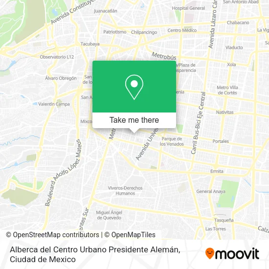 Mapa de Alberca del Centro Urbano Presidente Alemán