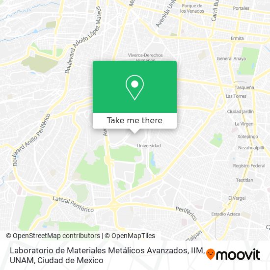 Laboratorio de Materiales Metálicos Avanzados, IIM, UNAM map