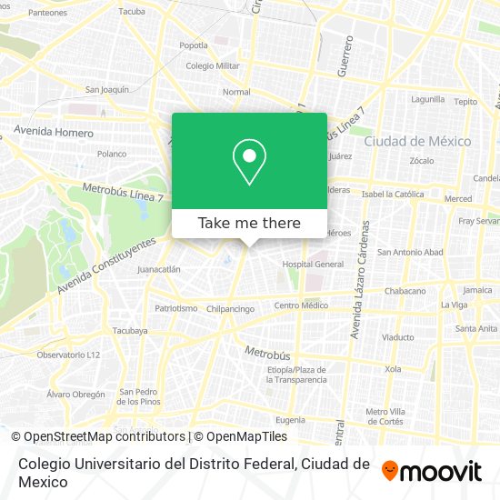Mapa de Colegio Universitario del Distrito Federal