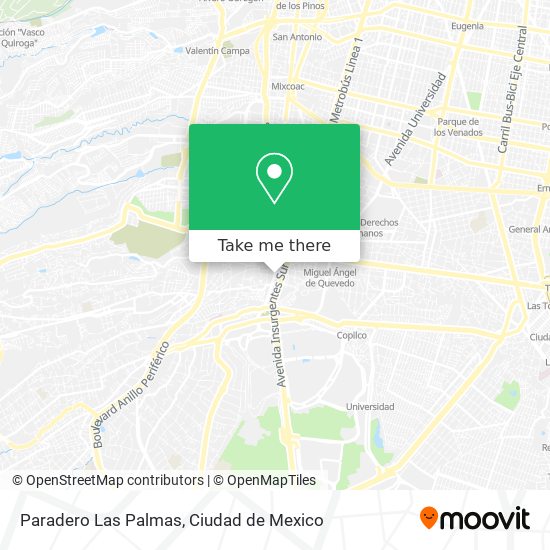 Paradero Las Palmas map
