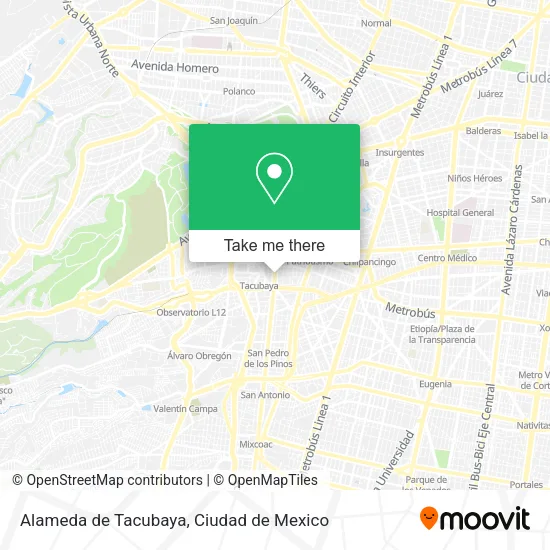 Alameda de Tacubaya map