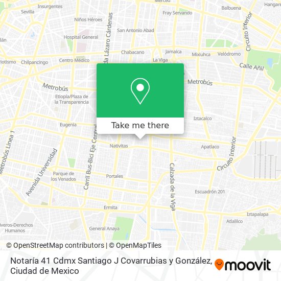 Notaría 41 Cdmx Santiago J Covarrubias y González map