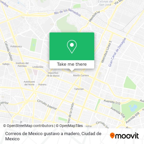 Correos de Mexico gustavo a madero map