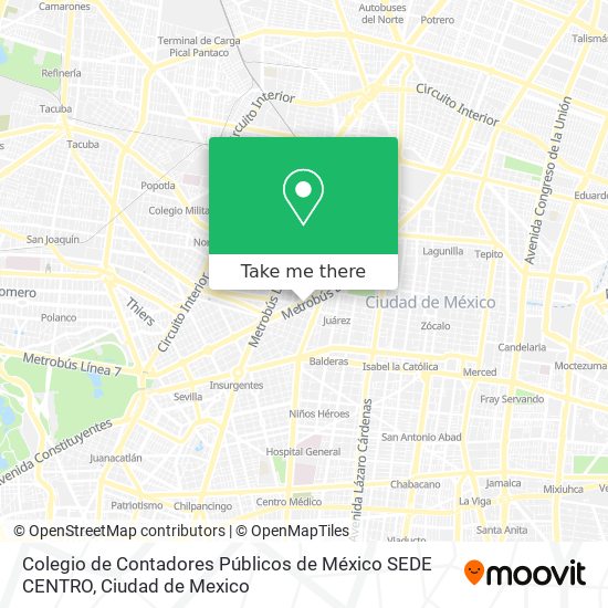 Colegio de Contadores Públicos de México SEDE CENTRO map