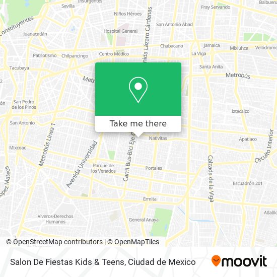 Mapa de Salon De Fiestas Kids & Teens