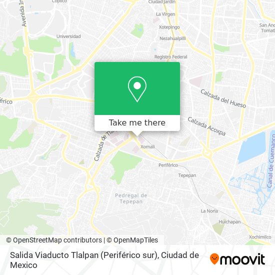 Salida Viaducto Tlalpan (Periférico sur) map