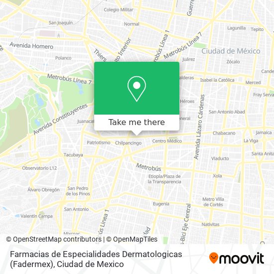 Farmacias de Especialidades Dermatologicas (Fadermex) map
