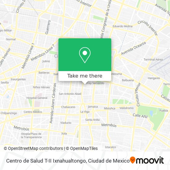 Mapa de Centro de Salud T-II Ixnahualtongo