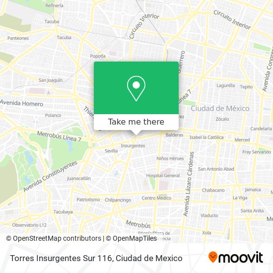 Mapa de Torres Insurgentes Sur 116