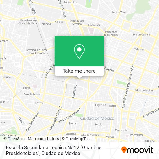 Escuela Secundaria Técnica No12 "Guardias Presidenciales" map