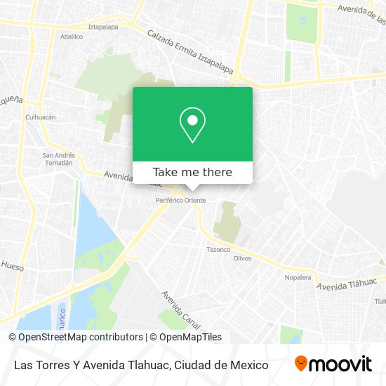 Las Torres Y Avenida Tlahuac map