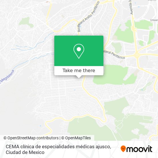 CEMA clínica de especialidades médicas ajusco map