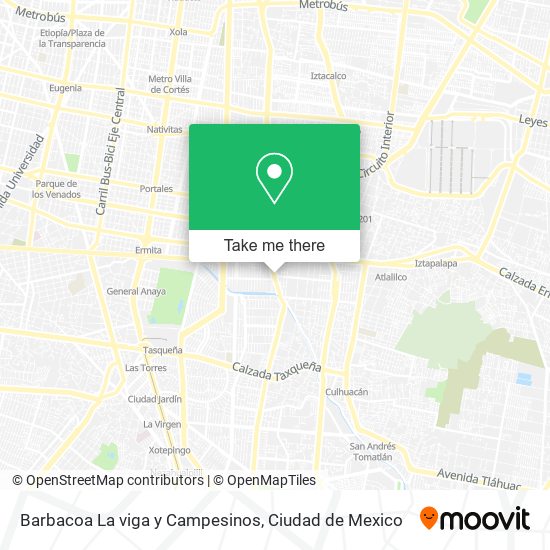 Mapa de Barbacoa La viga y Campesinos